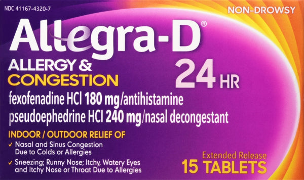 ALLEGRA D 24HR 180MG TABLET 15CT PSE CHT