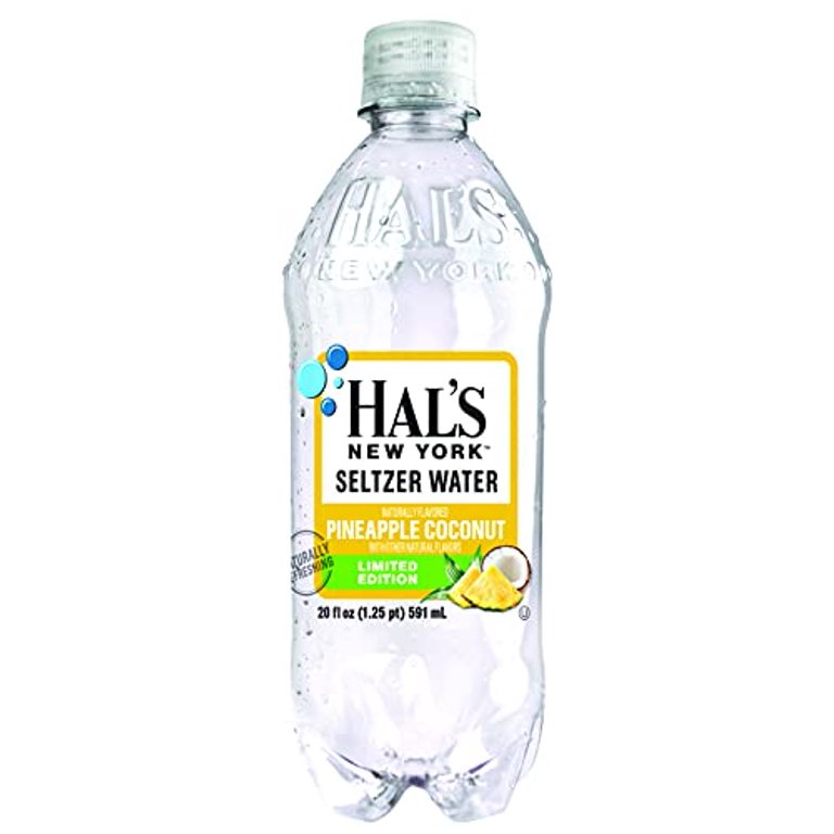 Halls New York Seltzer Water Pineapple Coconut 20 Fl Oz