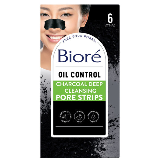 BIORE CHARCOAL NOSE PORE STRIPS 6CT