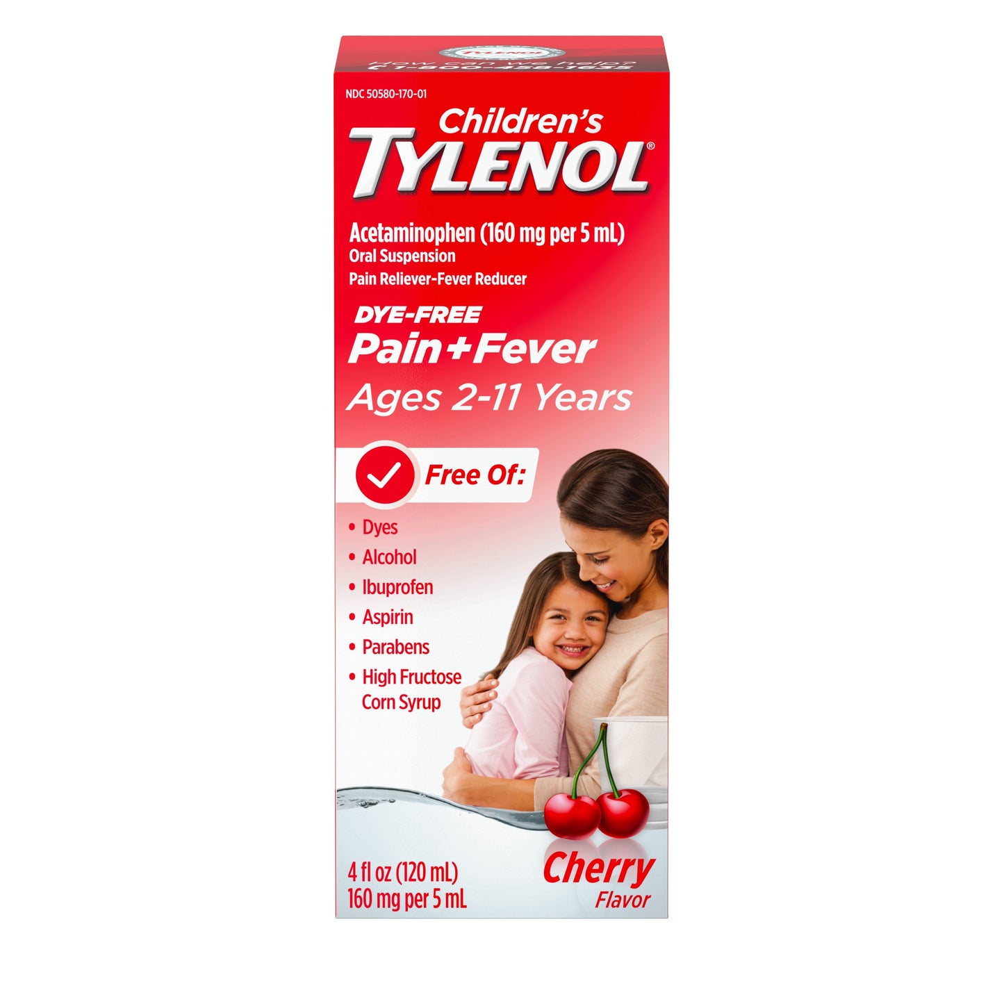 TYLENOL CHILD DYE FREE CHERRY SUSP 4OZ