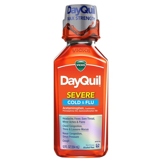 DAYQUIL COLD FLU PSE FREE LIQUID 12OZ