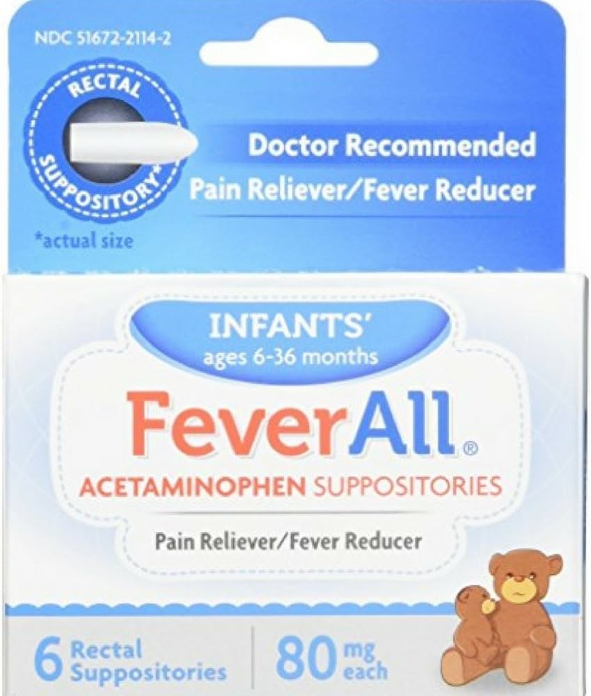 FEVERALL ACETAMINOPHEN 80MG SUP 6CT