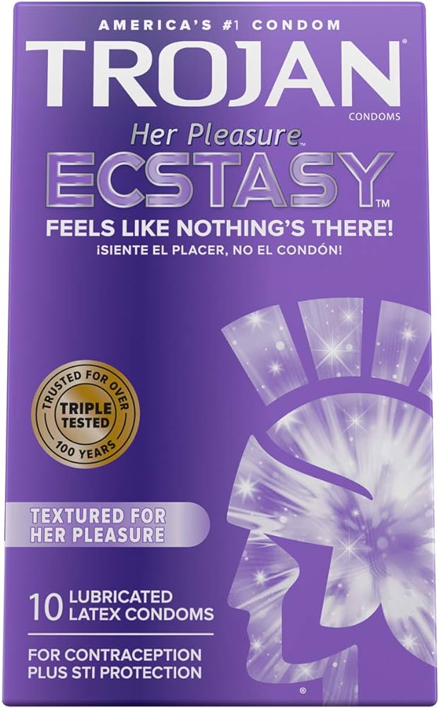 TROJAN HER PLEASURE ECSTASY CONDOM 10CT