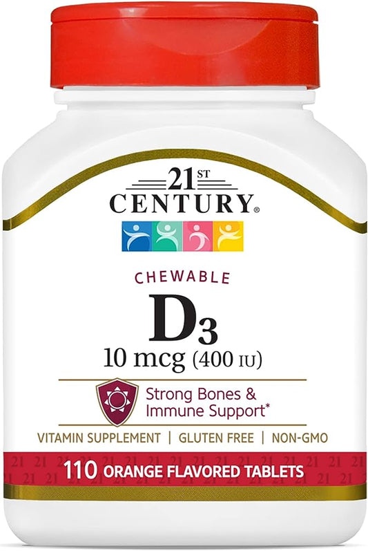 21 St Century Chewable D3 10 Mcg 110 Orange Flavored Tablets