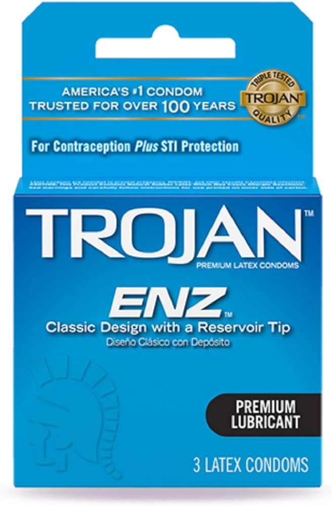 TROJAN ENZ SPERMICIDAL LUBE CONDOM 3CT