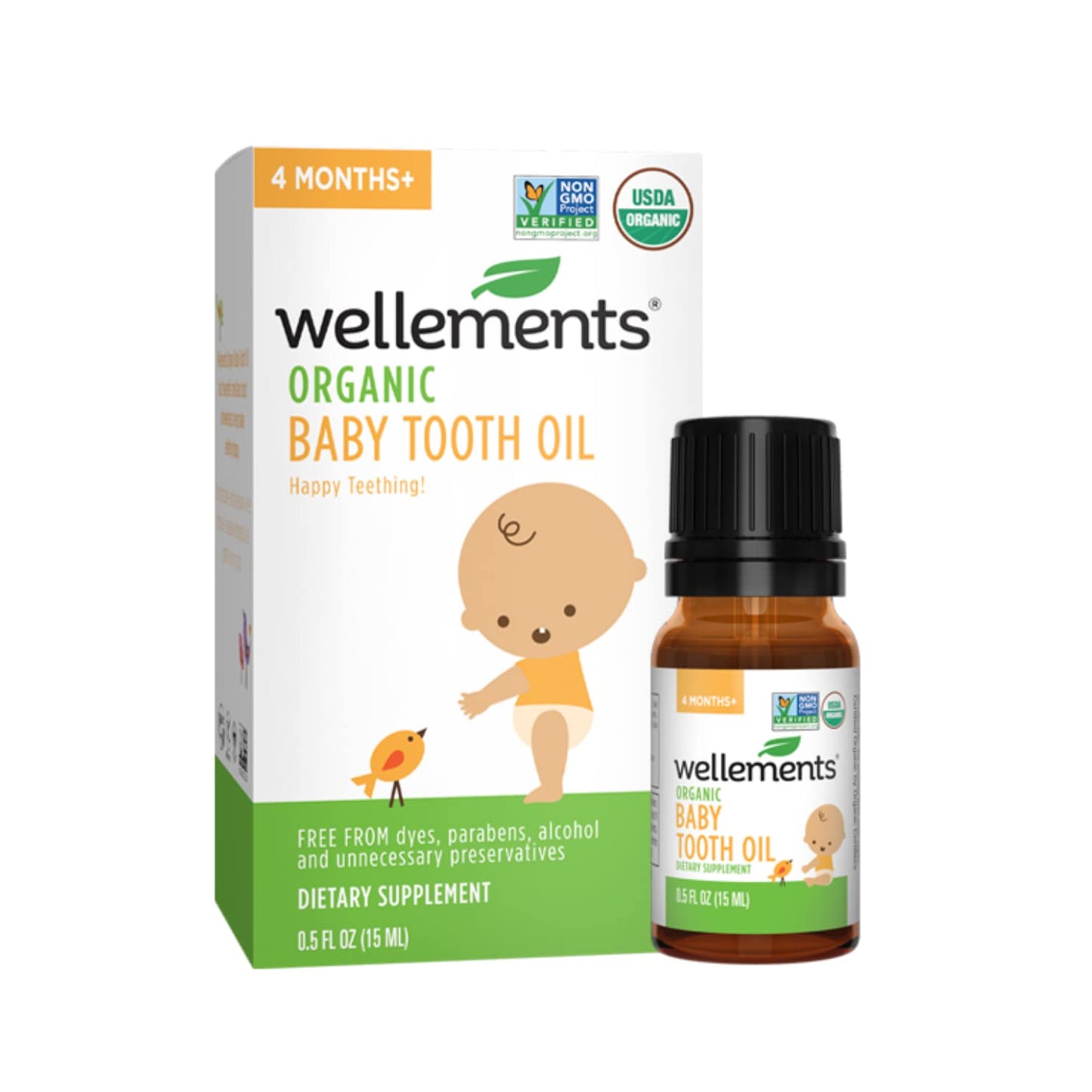 Wellements Organic Baby Tooth Oil 0.5 Fl Oz