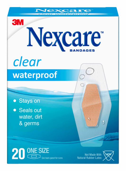 NEXCARE WATERPROOF ADHESIVE BANDAGES ASSORTED 20 CT