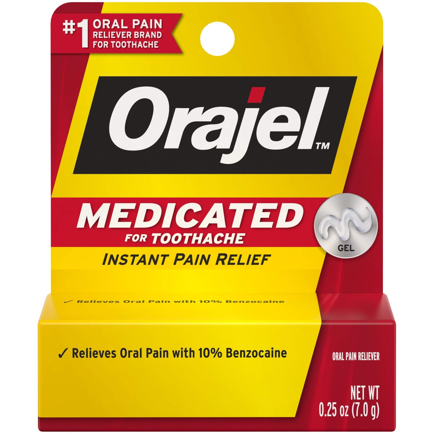 ORAJEL MEDICATED TOOTHACHE GEL .25 OZ