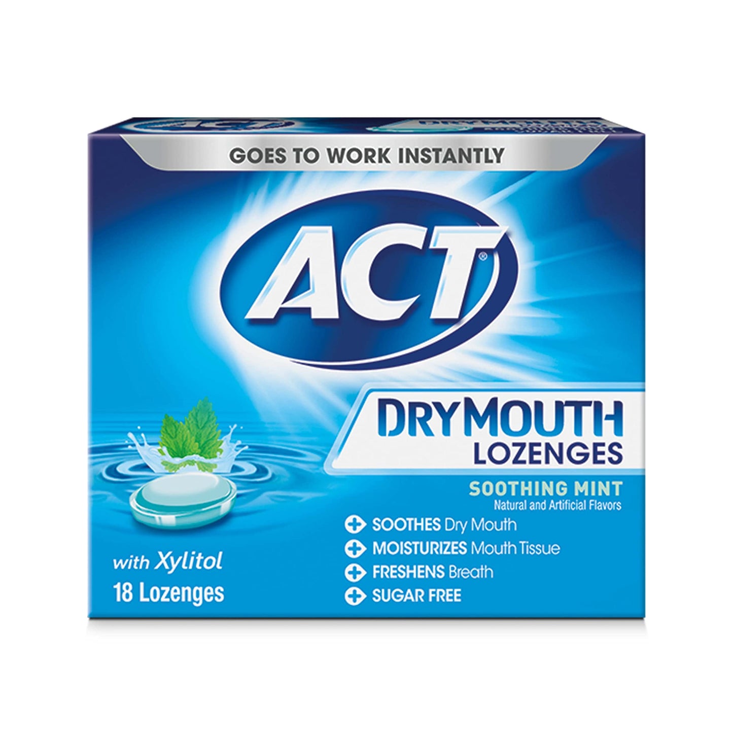 ACT DRY MOUTH LOZENGE MINT 18CT