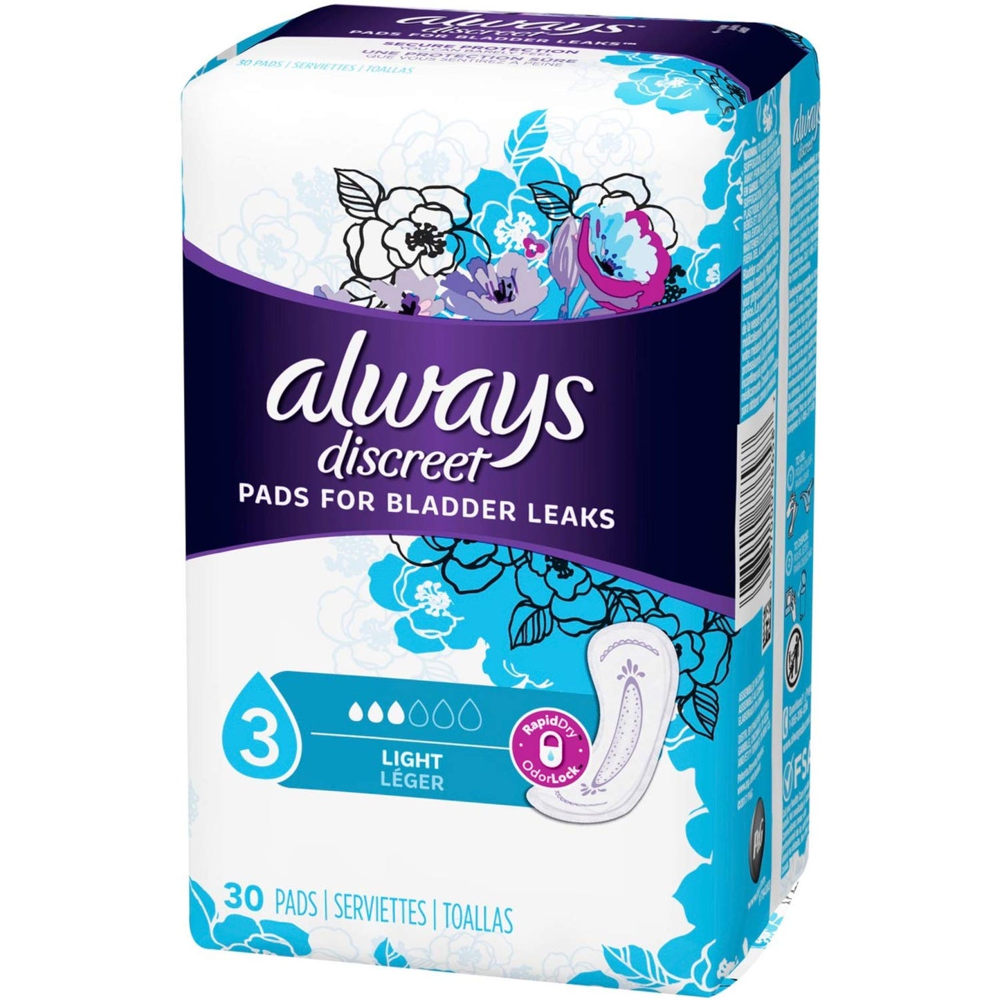 Always Discreet For Bladder Leaks 30 Pads