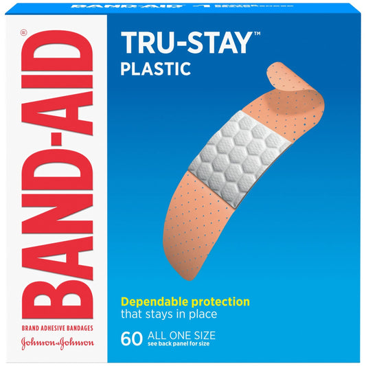 BAND-AID BANDAGES COMFORT-FLEX PLASTIC STRIPS 1SIZE 60CT