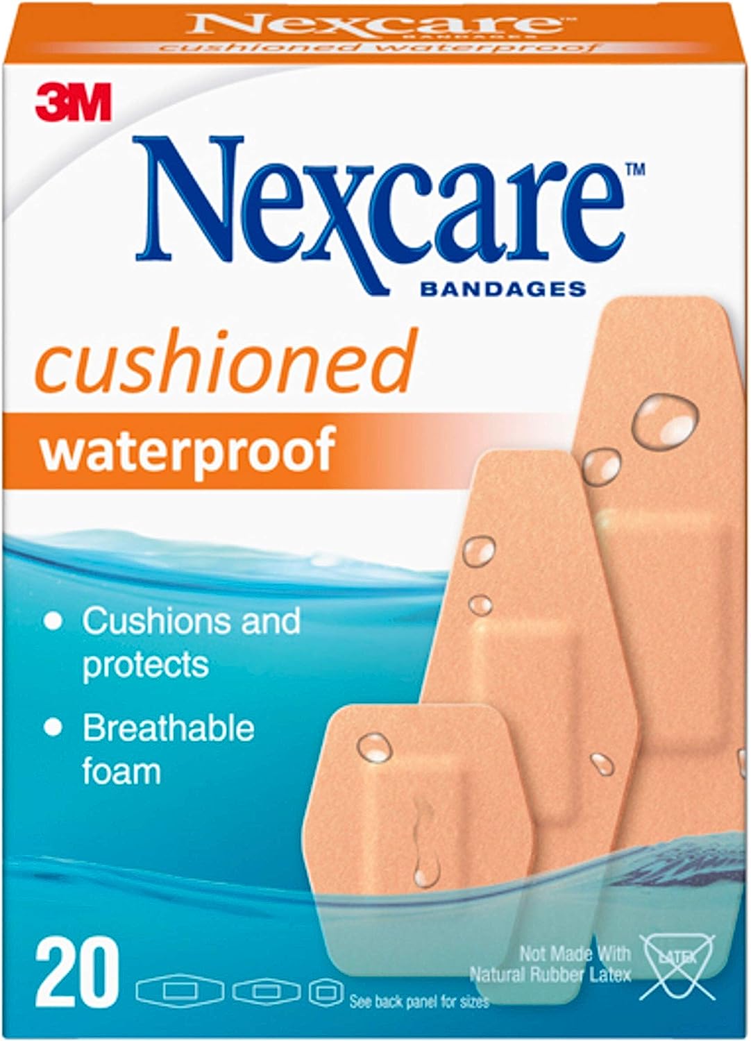 NEXCARE WATERPROOF CUSHION BANDAGE 20CT