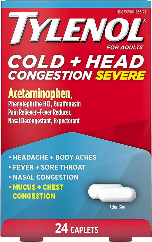 TYLENOL COLD HEAD CONGESTION SEVERE CAPLETS 24CT