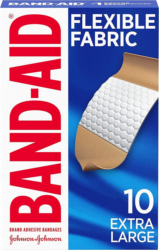 BAND-AID BANDAGES FLEXIBLE FABRIC XL 10CT