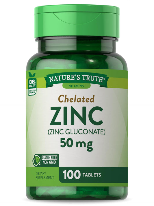 ZINC 50 MG CHELATED TABS 100CT NAT TRUTH