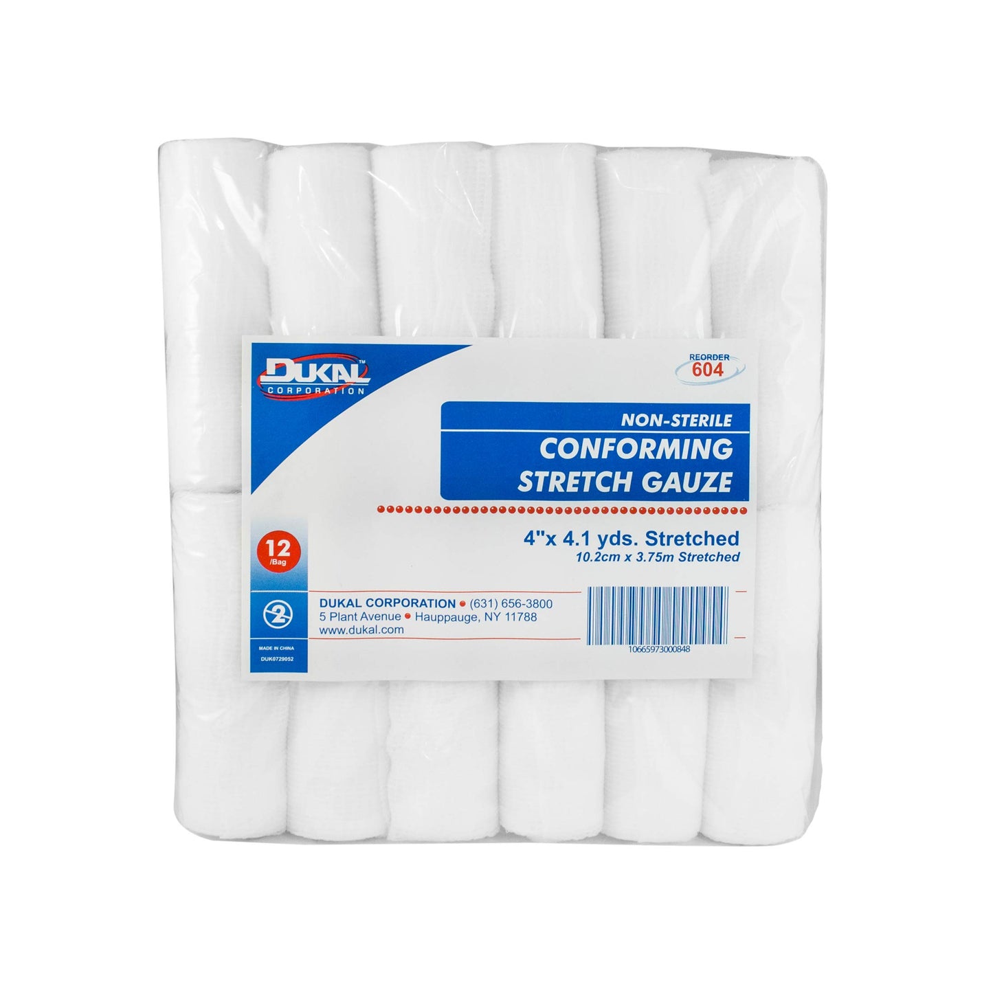 Dukal Corp. Confirming Stretch Gauze 12 Rolls. 4"x 4.1 Yds