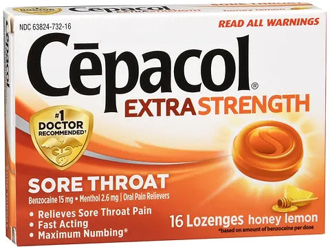 CEPACOL ES LOZ SORE THRT HONEY LEM 16CT