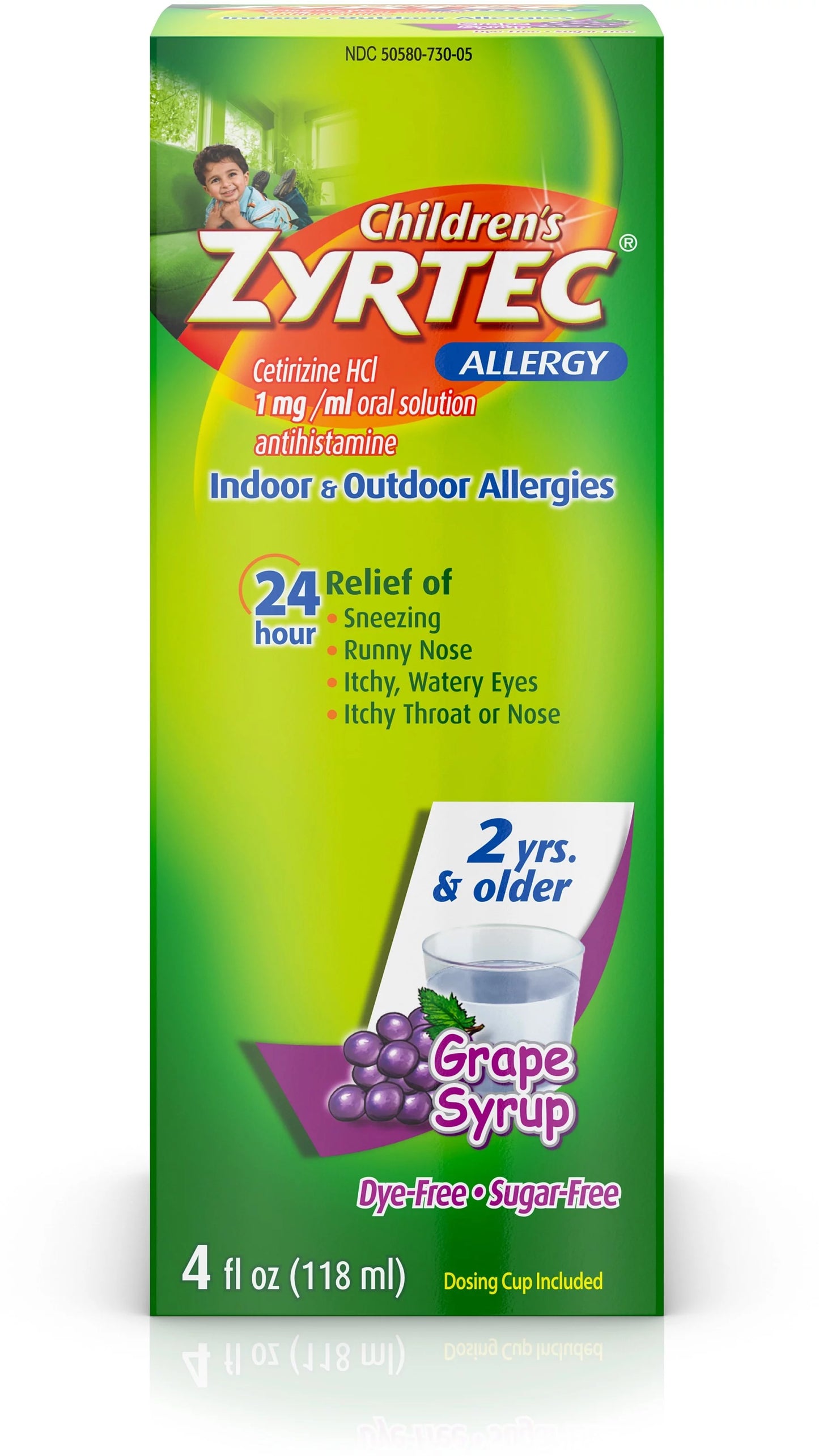 ZYRTEC OTC CHILD SYRUP DYE FREE GRAP 4OZ