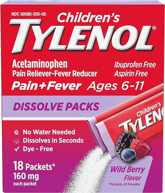 TYLENOL CHILDRENS POWDR PACK BERRY 18CT