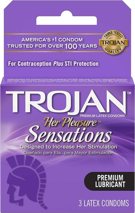 Trojan Her Pleasure 3 Lubricated Latex Condoms