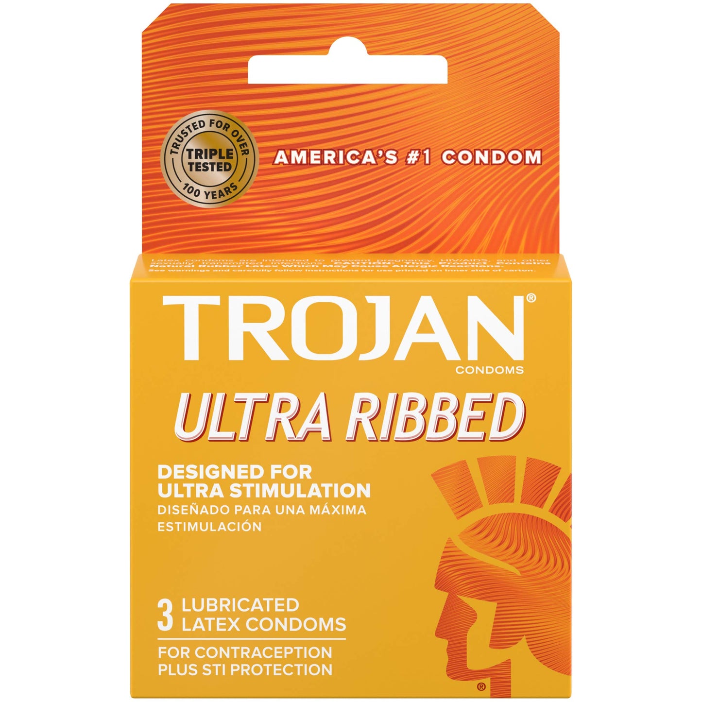 TROJAN ULTRA RIBBED CONDOM 3CT