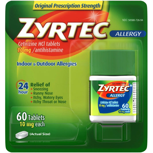 ZYRTEC OTC ALLERGY 10MG TABLET 60