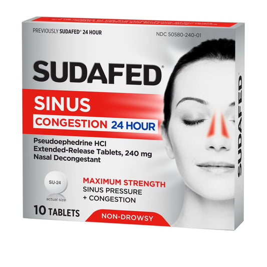 SUDAFED SINUS CONGEST 24HR TAB PSE 10CT