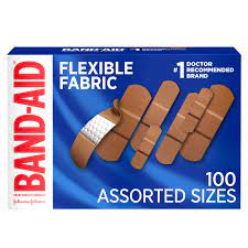 Band-Aid Bandages Flexible Fabric Assorted 100 Ct