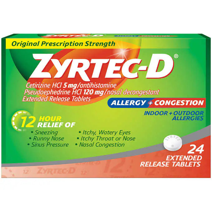 ZYRTEC D PSE 12 HOUR TABLET 24CT