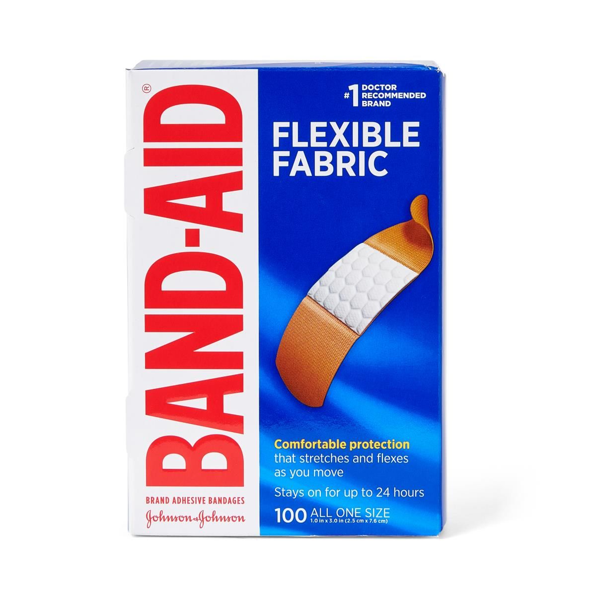 Band -Aid Flexible Fabric 1 Size. 100 Ct