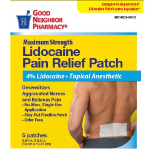 GNP LIDOCAINE PAIN RLF PATCH 5CT