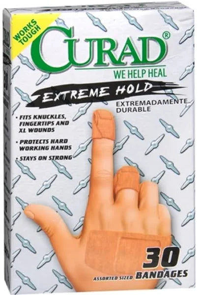 CURAD BANDAGE EXTREME HOLD ASST 30CT