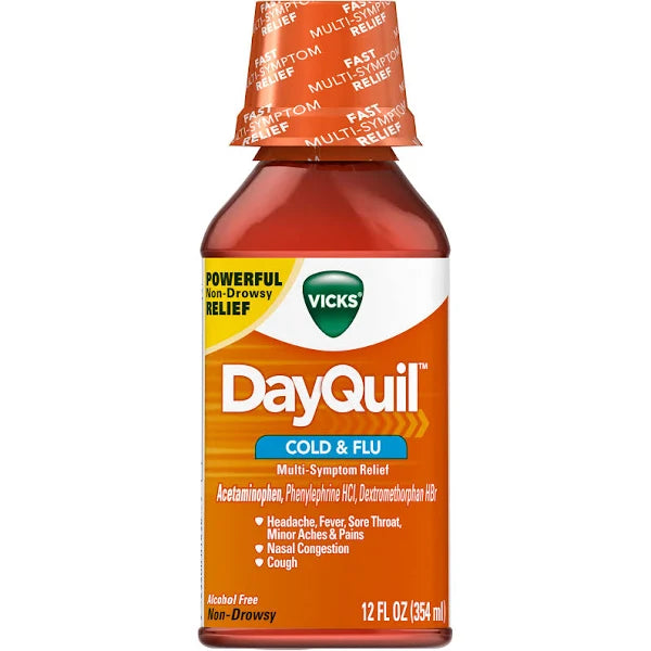 DAYQUIL COLD FLU PSE FREE LIQUID 12OZ