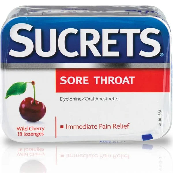 SUCRETS LOZENGE BOX CHERRY 18CT