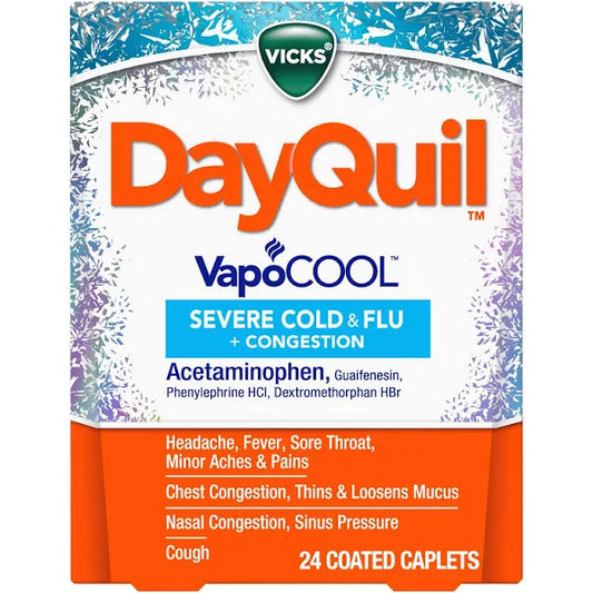 Vicks Dayquil Vapocool Severe Cold  & Flu 24 Coated Caplets