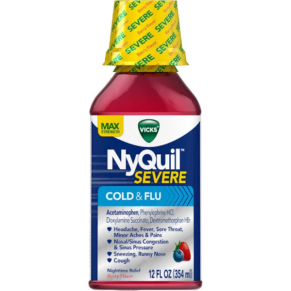 NYQUIL SEVERE COLD & FLU LIQ 12OZ