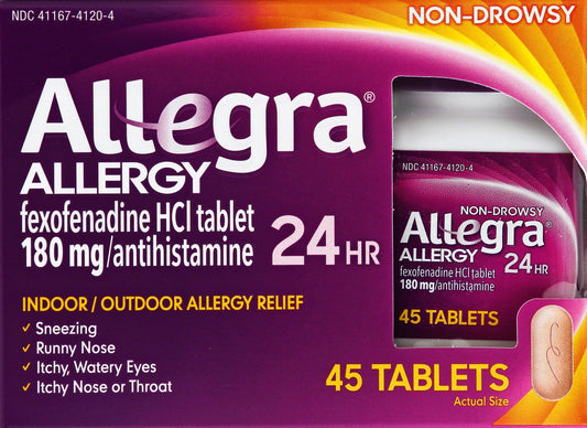 Allegra Adult Allergy Tablets 24 Hour 45 Tabs by Allegra