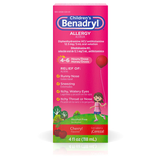 BENADRYL KIDS ALLERGY LIQ CHERRY 4OZ