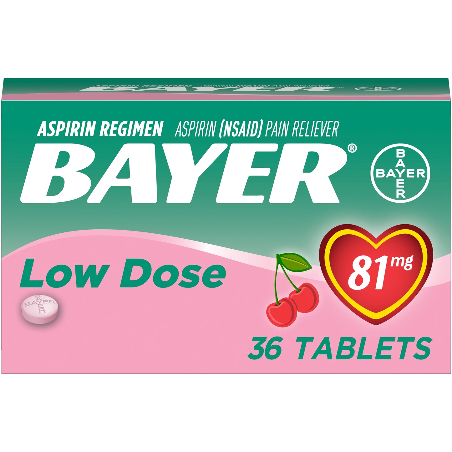 BAYER ASPIRIN LOW DOSE CHEWTAB CHERRY 36CT