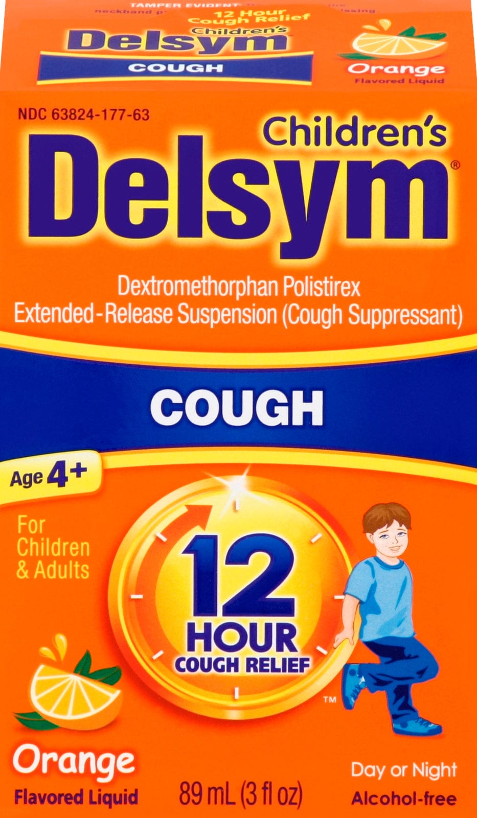 DELSYM CHILD 12HR COUGH ORANGE LIQ 3OZ