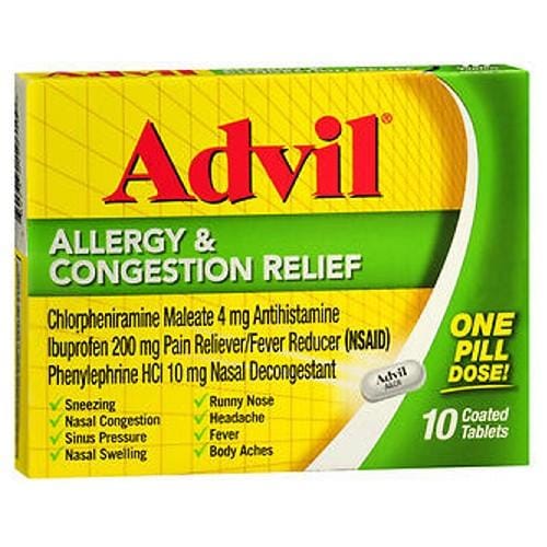 ADVIL ALLERGY CONGEST RELIEF TABLET 10CT