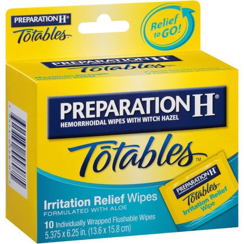 Totables Irritation Relief Medicated Wipes 10 Individual Wrapped