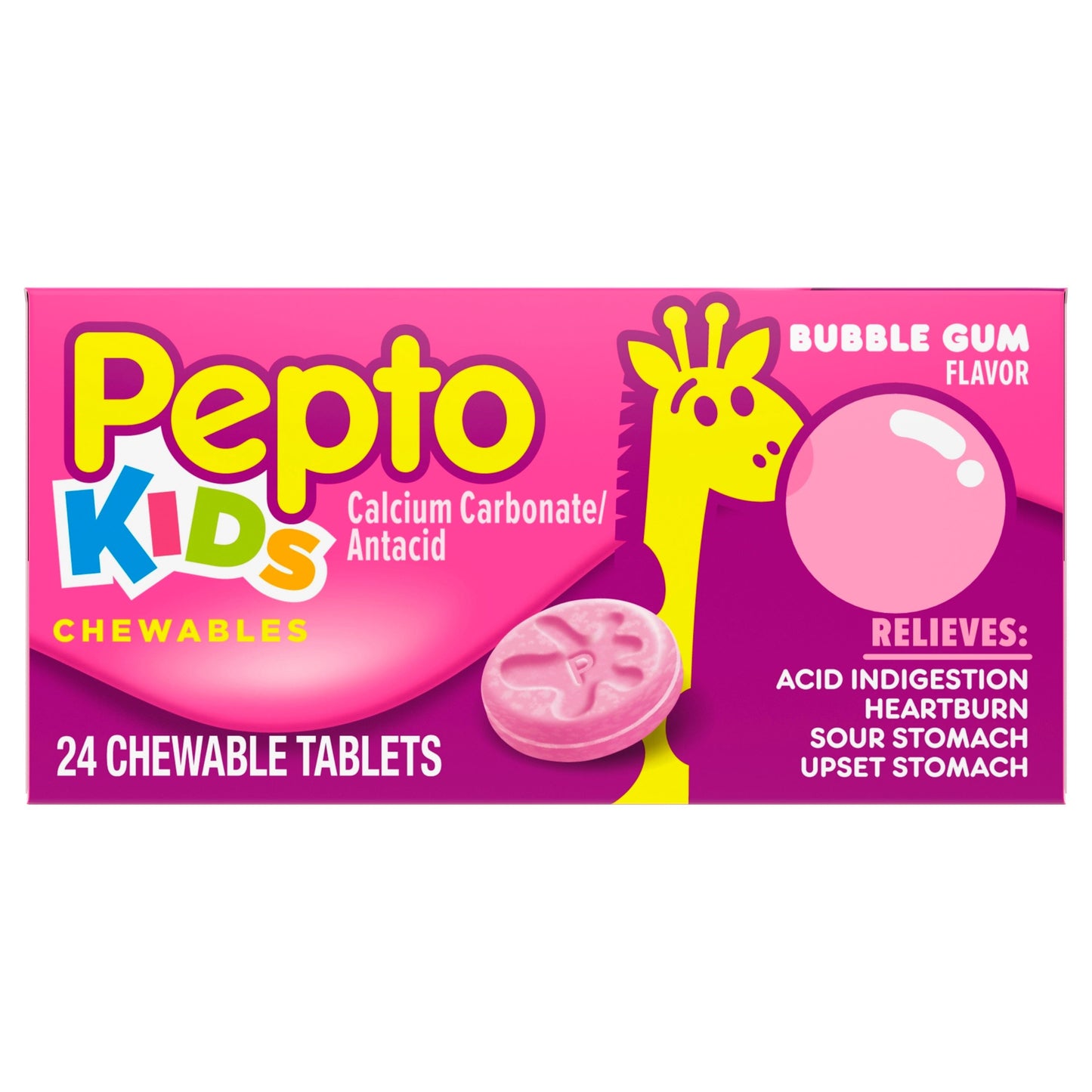 PEPTO BISMOL CHILDRENS CHEWTAB BUBBLEGUM 24 CT