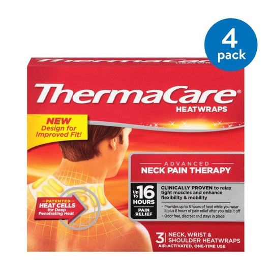 Thermacare Heatwraps Neck Shoulder and Wrist 3 Each