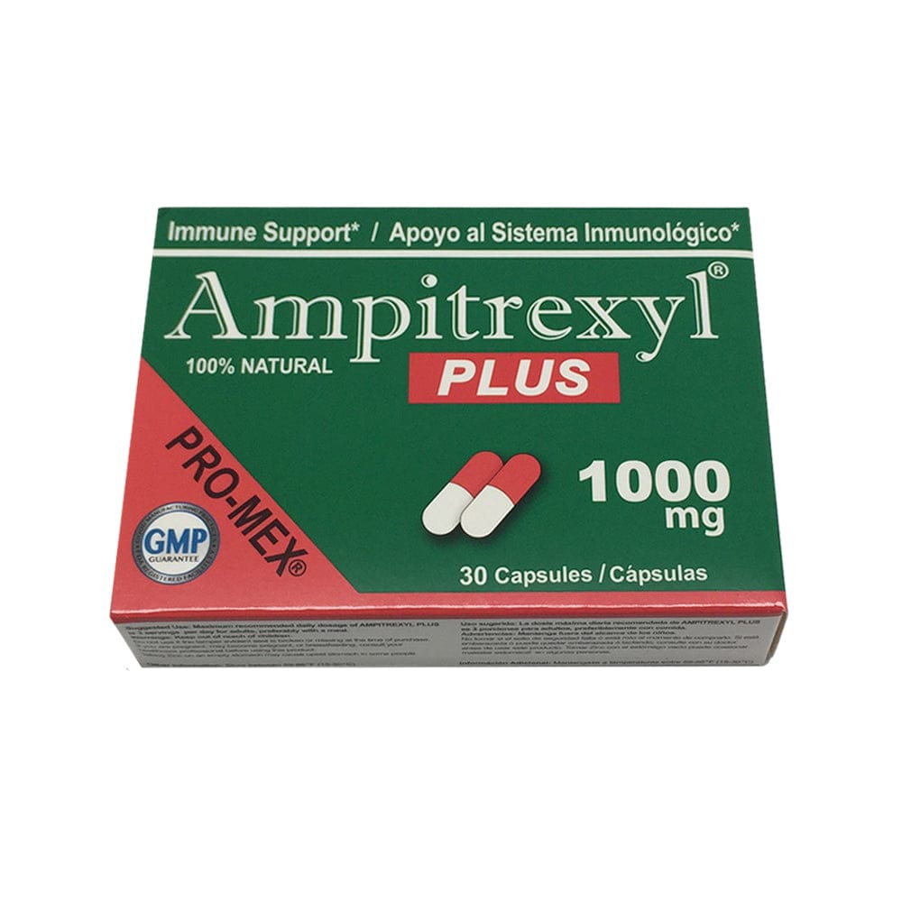 ProMex Ampitrexyl Plus. All-Natural Herb Based Antibiotic and Dietary Supplement. Boosts Immune System with No Side Effects. 1000 Mg, 30 Caps