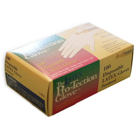 Disposable Latex Gloves Pre Powdered Size Medium/ 100 Pairs