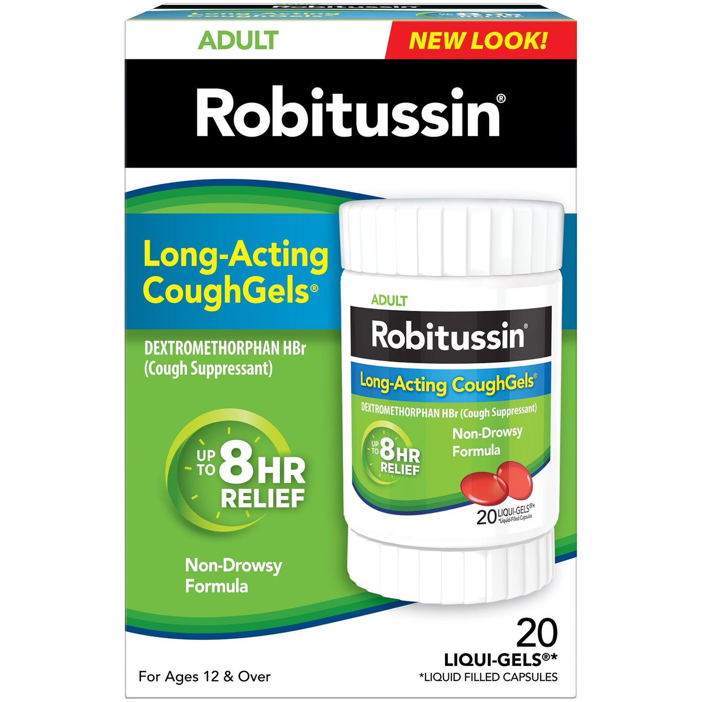 ROBITUSSIN LONG-ACTING COUGHGELS 20 CT