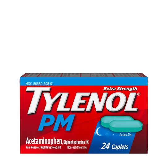 TYLENOL PM PAIN RELIEVER & SLEEP AID (Extra Strength) 24 Caplets - vivajacksonheights