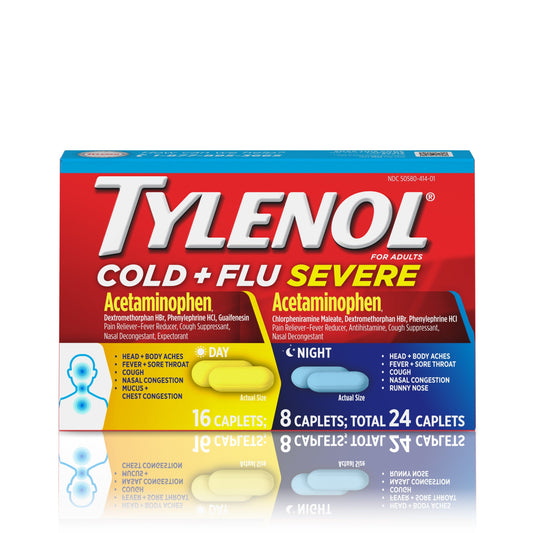 TYLENOL COLD/FLU SEVERE DAY/NIGHT CAP 24