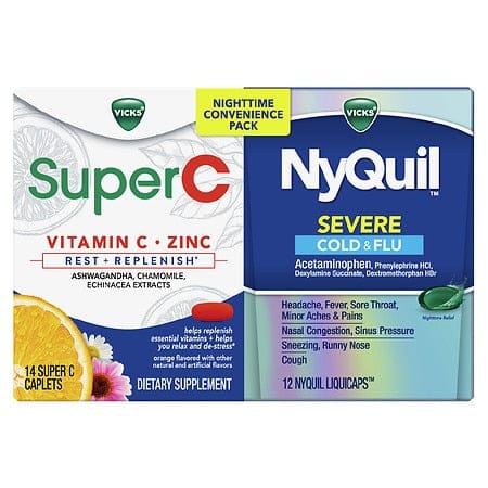 Vicks NyQuil and Super C Convenience Pack: NyQuil Severe + Vicks Super C - 1.0 Ea